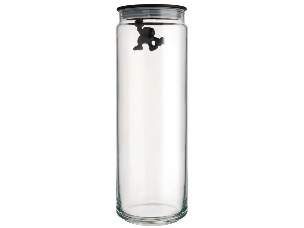 Alessi Förvaringsburk GIANNI 2 l, svart lock, glas