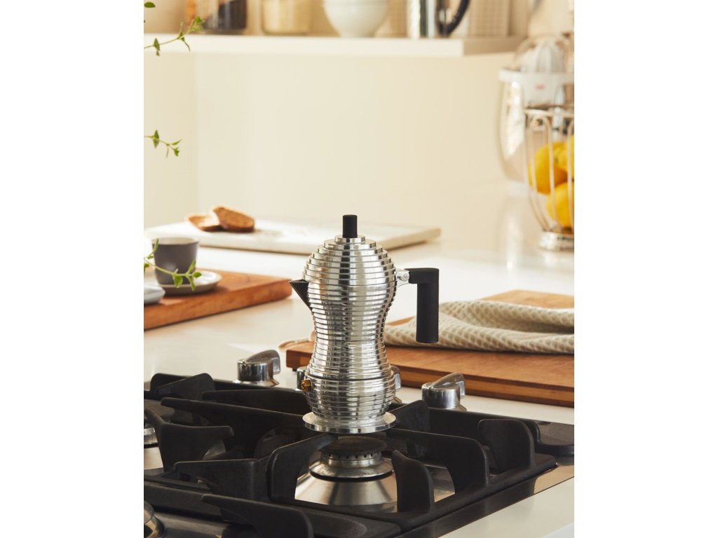 Alessi Espressobryggare för spishäll PULCINA 150 ml, svart