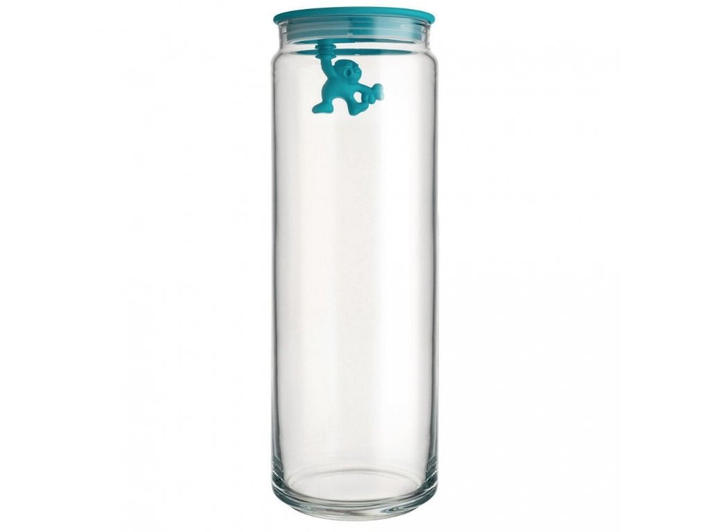 Alessi Förvaringsburk GIANNI 2 l, blått lock, glas