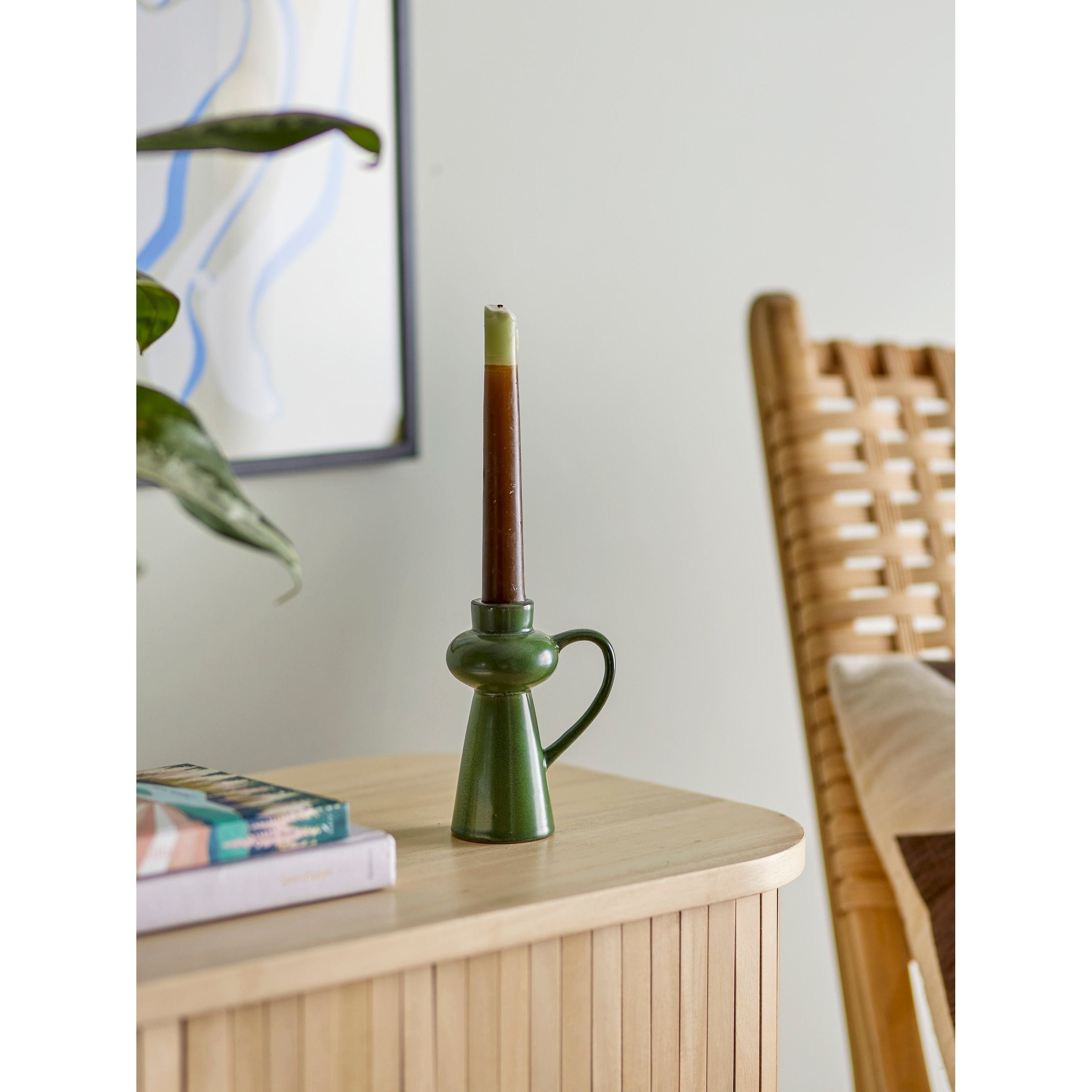 Bloomingville Fija Ljusstake, Grön, Stengods