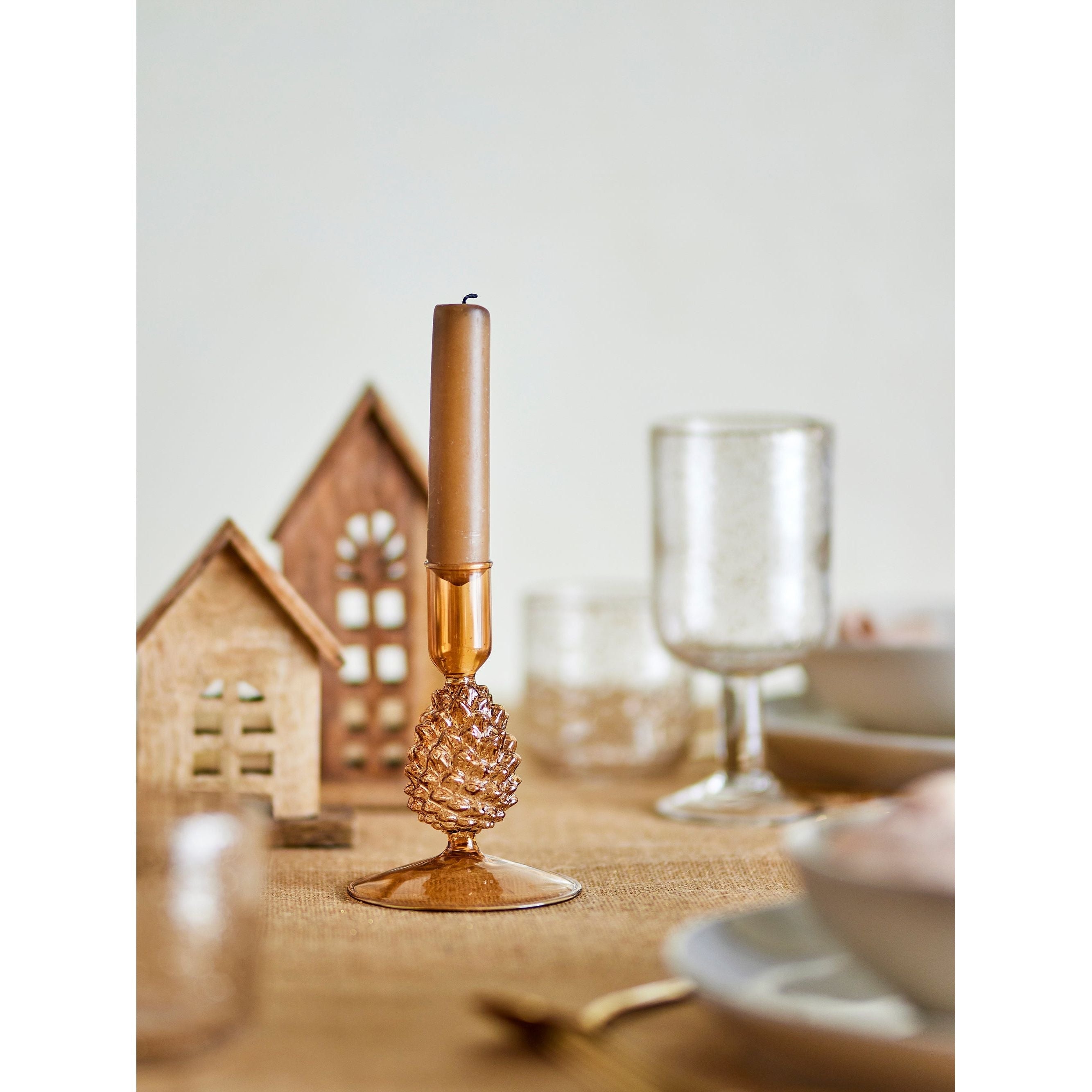 Bloomingville Jisele Ljusstake, Brun, Glas