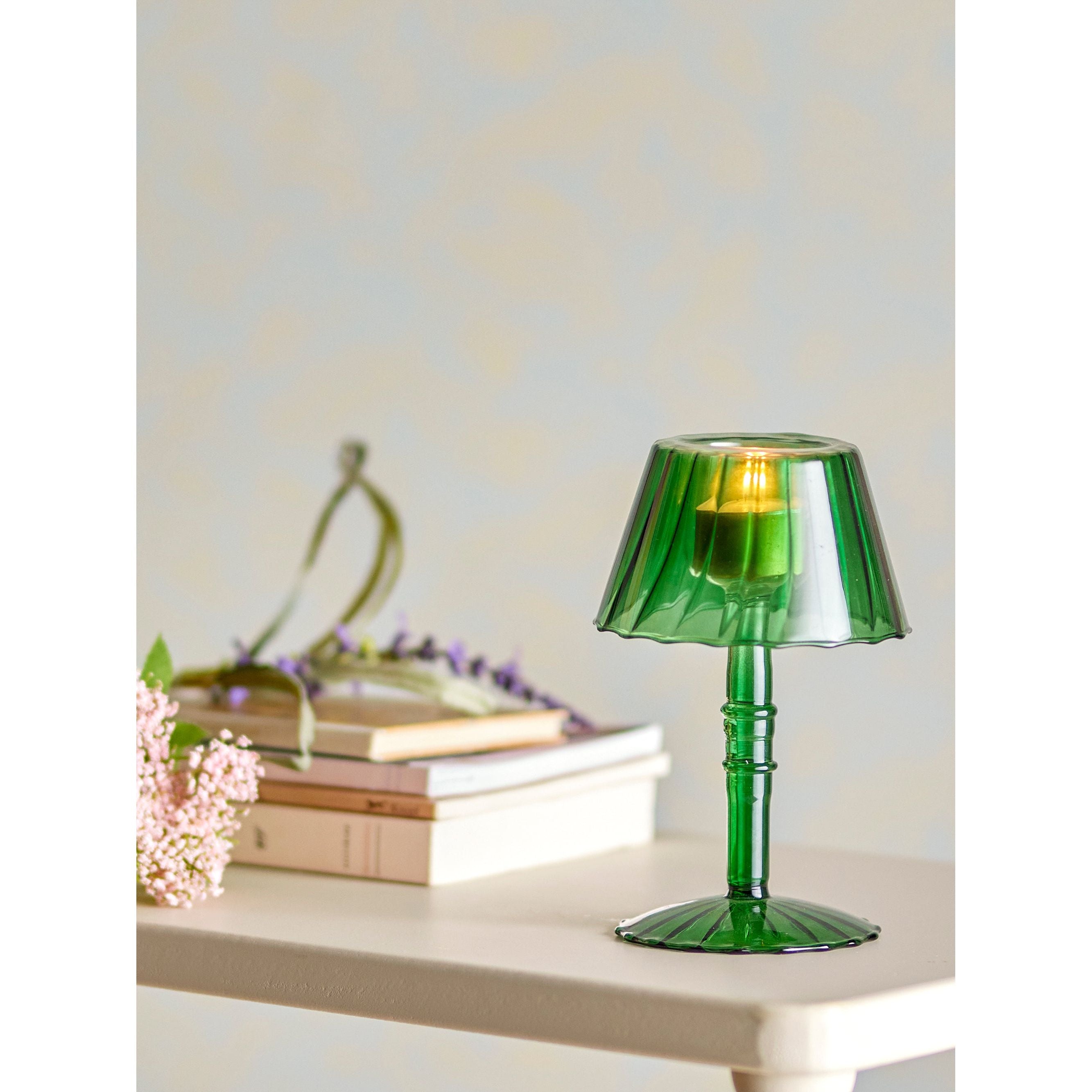 Bloomingville Cisco Ljusstake, Grön, Glas