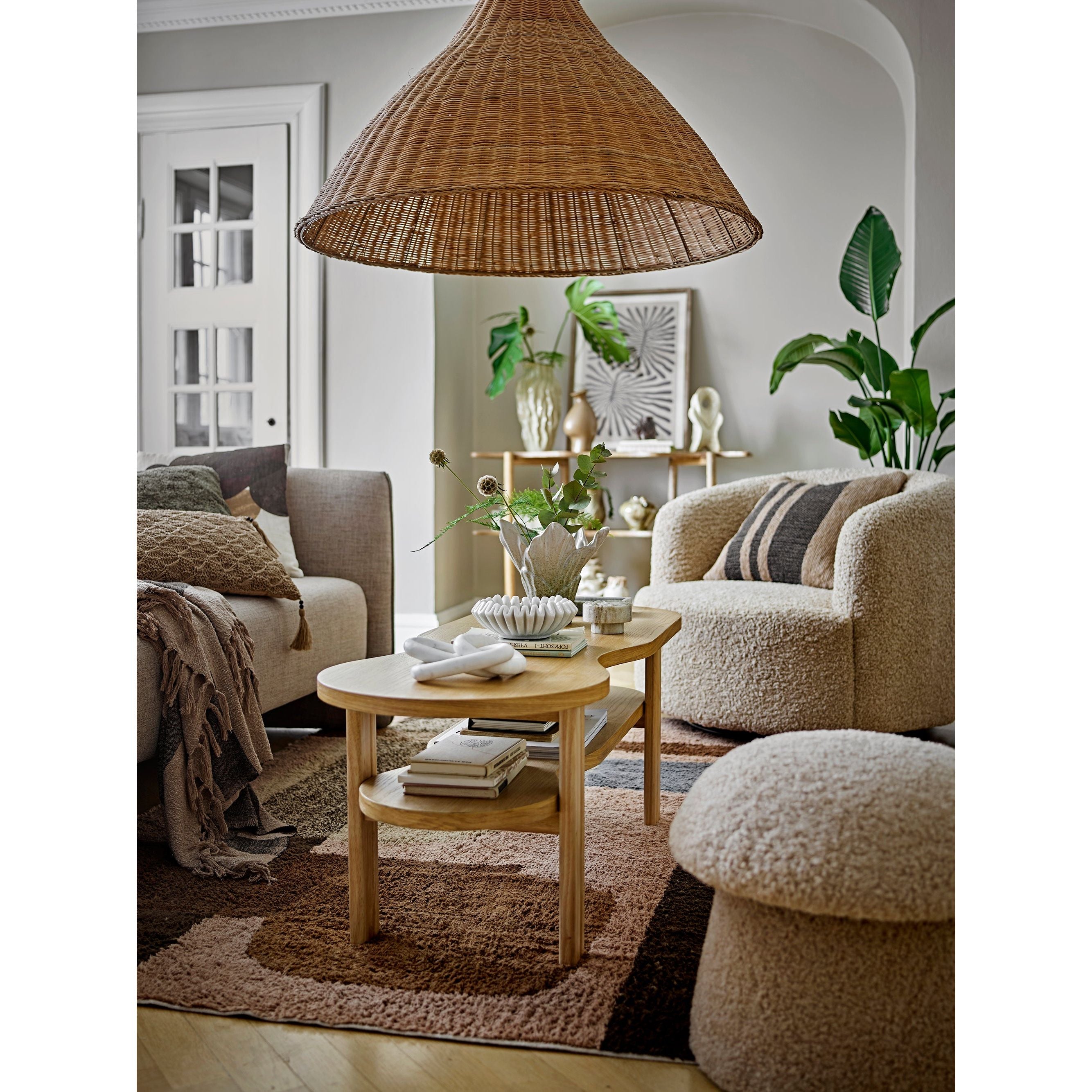 Bloomingville Bocca Fotpall, Natur, Polyester