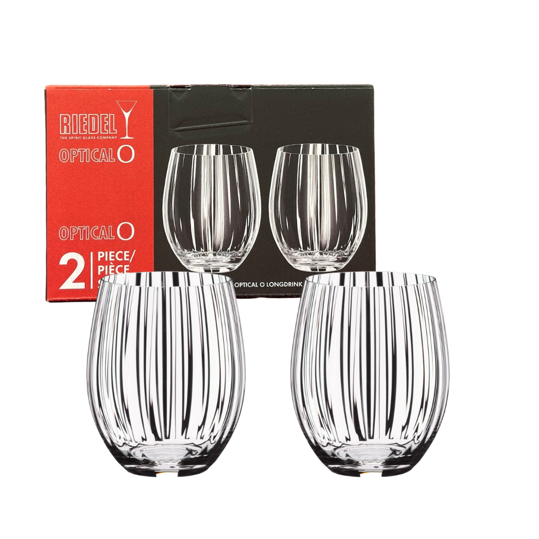 Longdrinkglas i kristall – 2-pack 34 cl med optisk struktur