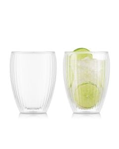 Bodum 2 st dubbelväggade glas medium 0,32 l räfflade