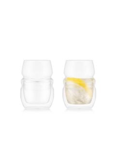 Bodum 2 st dubbelväggade glas Spirits tre räfflor 0,15 l