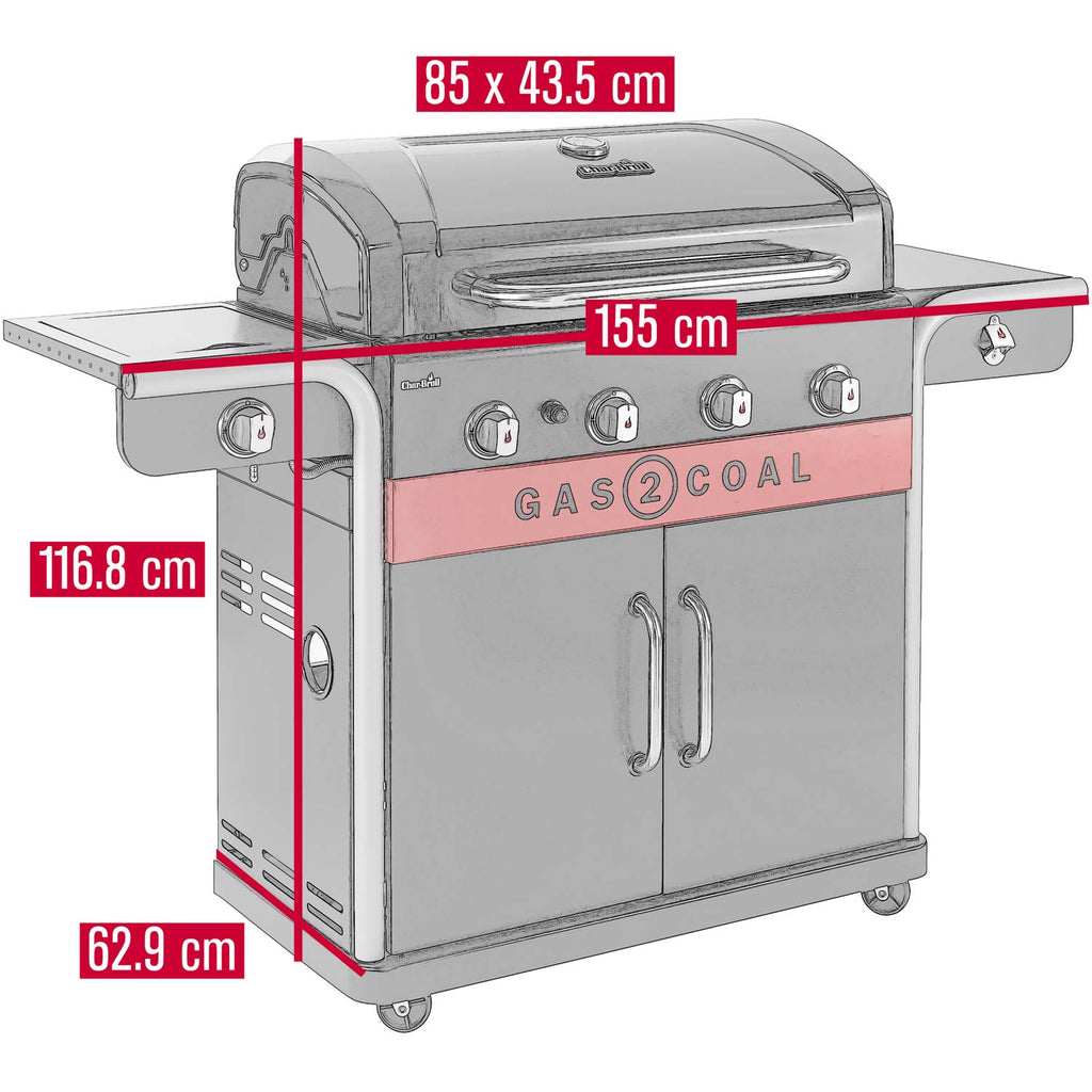 Char-Broil Hybridgrill Gas2Coal 2.0 4+1 Brännare-Holykitchen