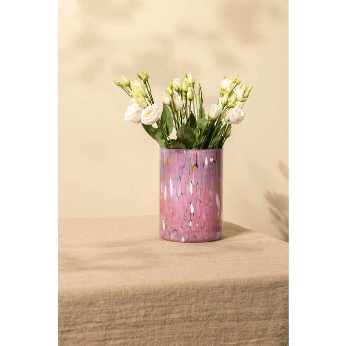 Magnor Swirl lykta/vas rosa 19 cm