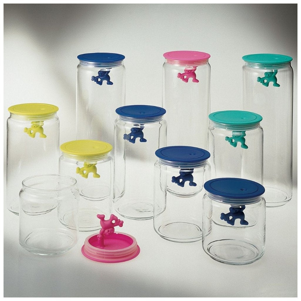 Alessi Förvaringsburk GIANNI 2 l, svart lock, glas