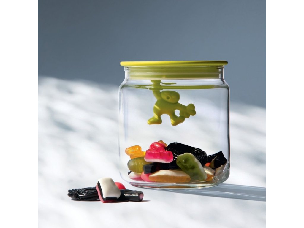 Alessi Köksförvaringsburk GIANNI 750 ml, blått lock, glas