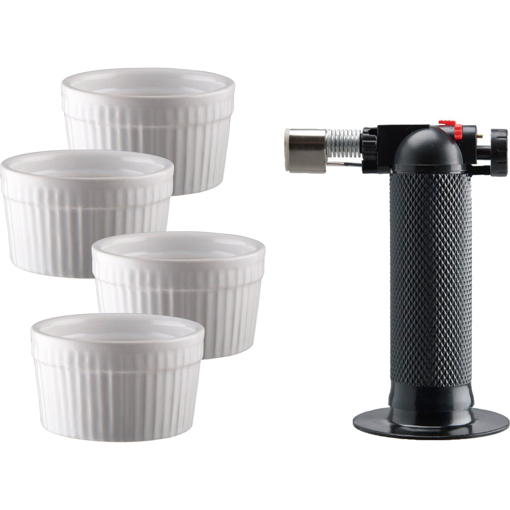 Dorre Fire Bruléebrännare & 4-pack Suffleskålar Vit-Holykitchen