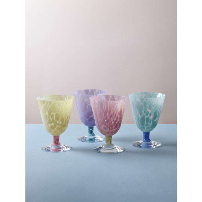 Magnor Jubalong konstglas rosa med gul fot 26 cl-Holykitchen