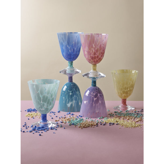 Magnor Jubalong Konstglas turkos med lila fot 26 cl-Holykitchen