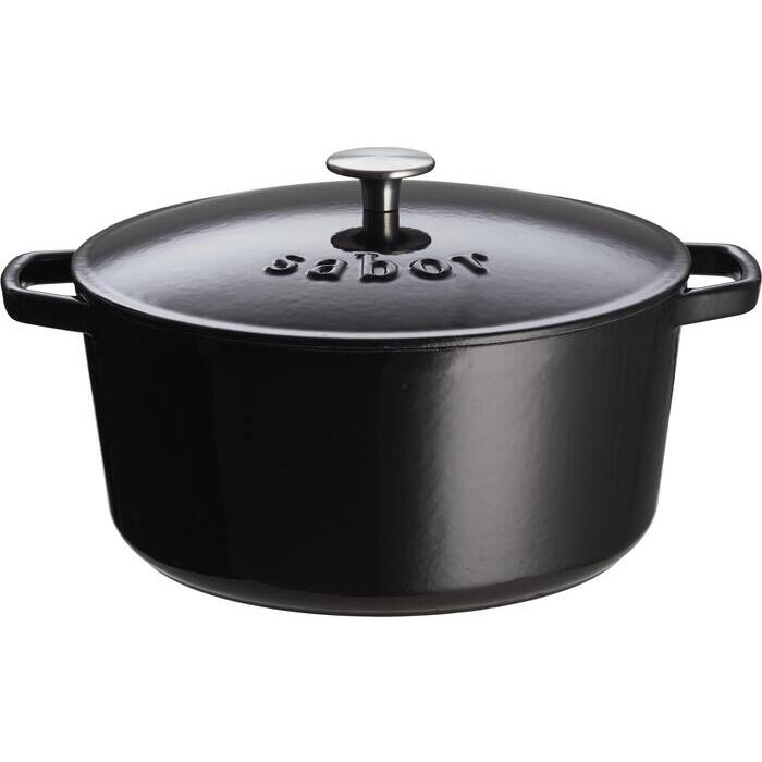 Sabor  Gjutjärnsgryta 6,7 L Svart