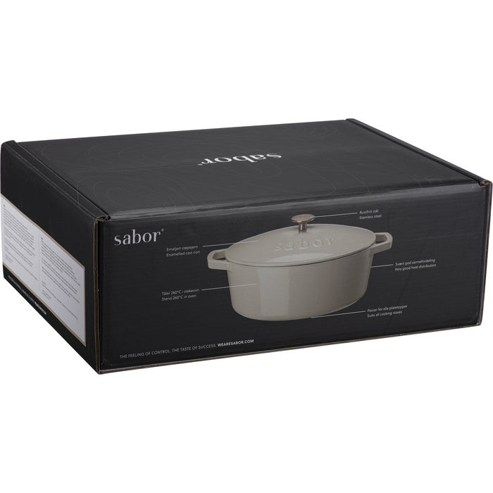 Sabor Gjutjärnsgryta 5,7 L varm grå-Holykitchen