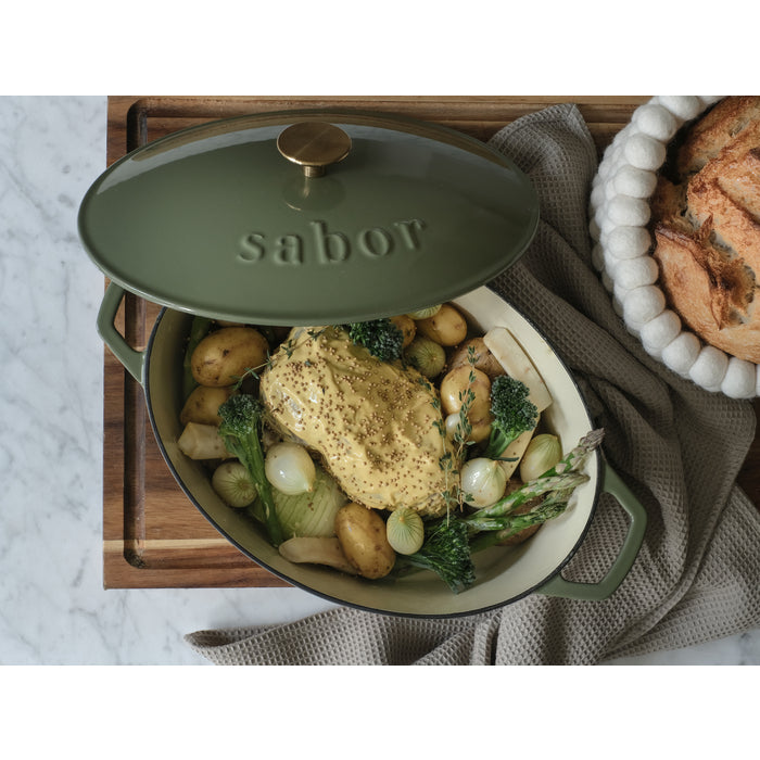 Sabor Gjutjärnsgryta 5,7 L oliv-Holykitchen