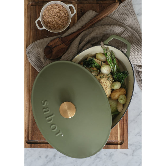 Sabor Gjutjärnsgryta 5,7 L oliv-Holykitchen