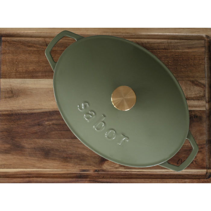 Sabor Gjutjärnsgryta 5,7 L oliv-Holykitchen
