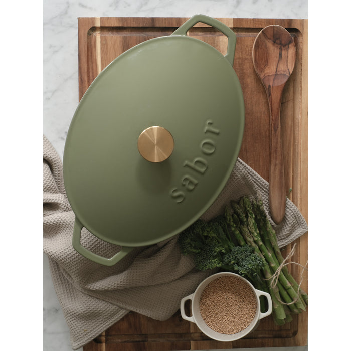 Sabor Gjutjärnsgryta 5,7 L oliv-Holykitchen