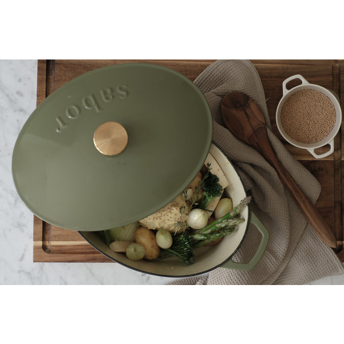 Sabor Gjutjärnsgryta 5,7 L oliv-Holykitchen
