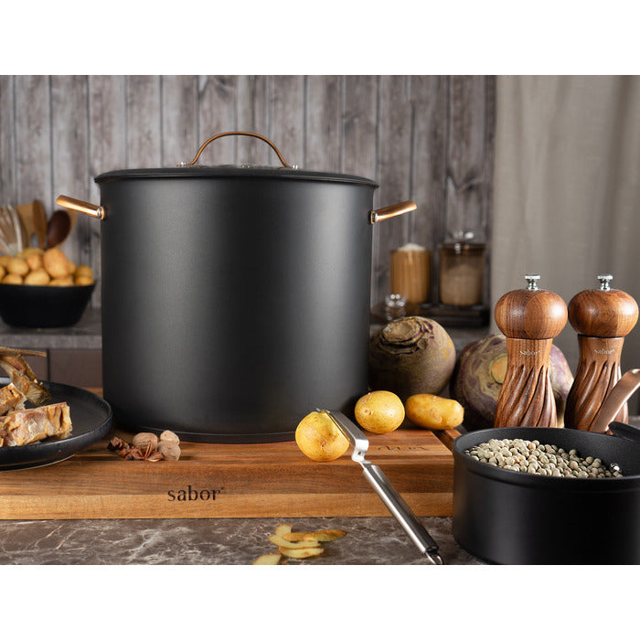 Modern House Black Copper Gryta med ångkorg 18 l-Holykitchen