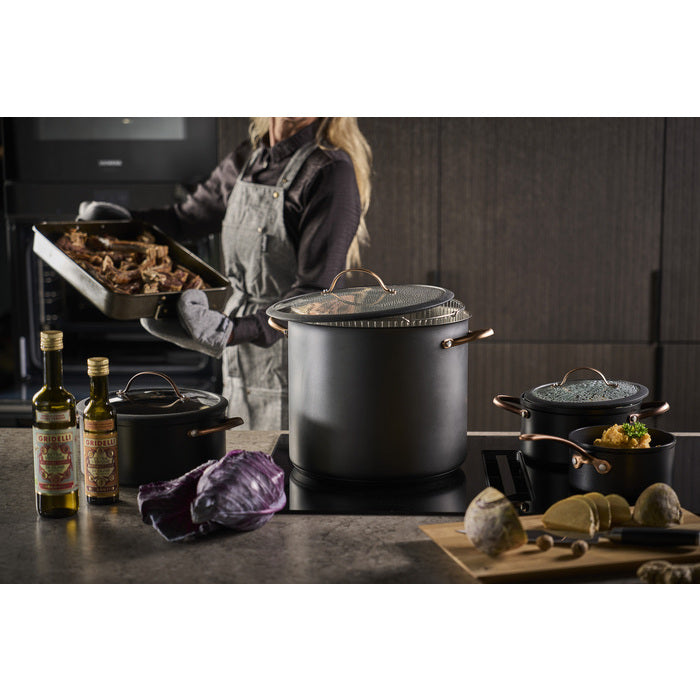 Modern House Black Copper Gryta med ångkorg 18 l-Holykitchen