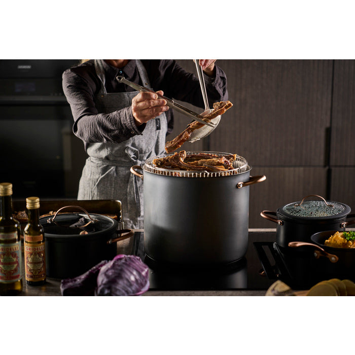 Modern House Black Copper Gryta med ångkorg 18 l-Holykitchen