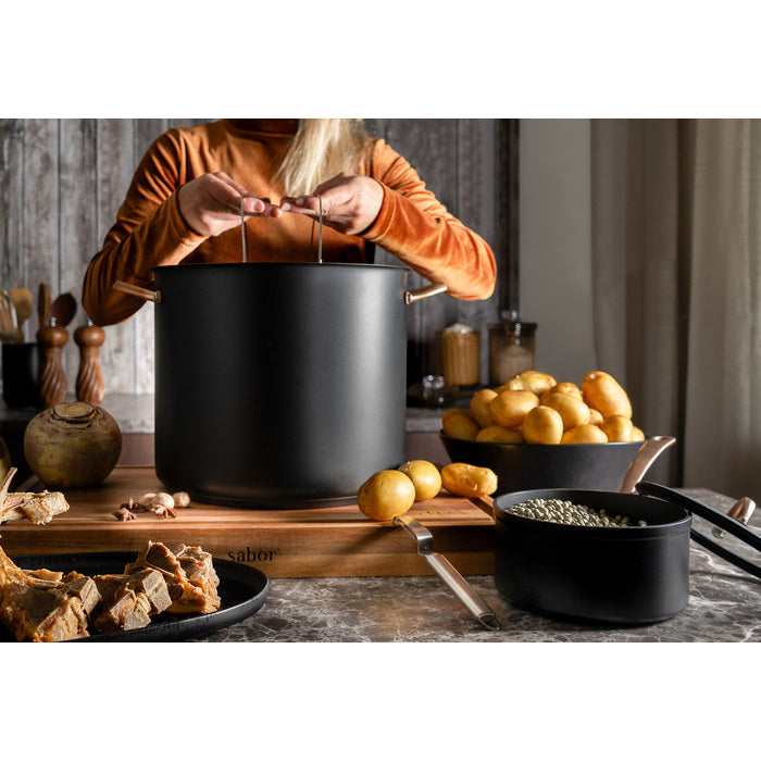 Modern House Black Copper Gryta med ångkorg 18 l-Holykitchen