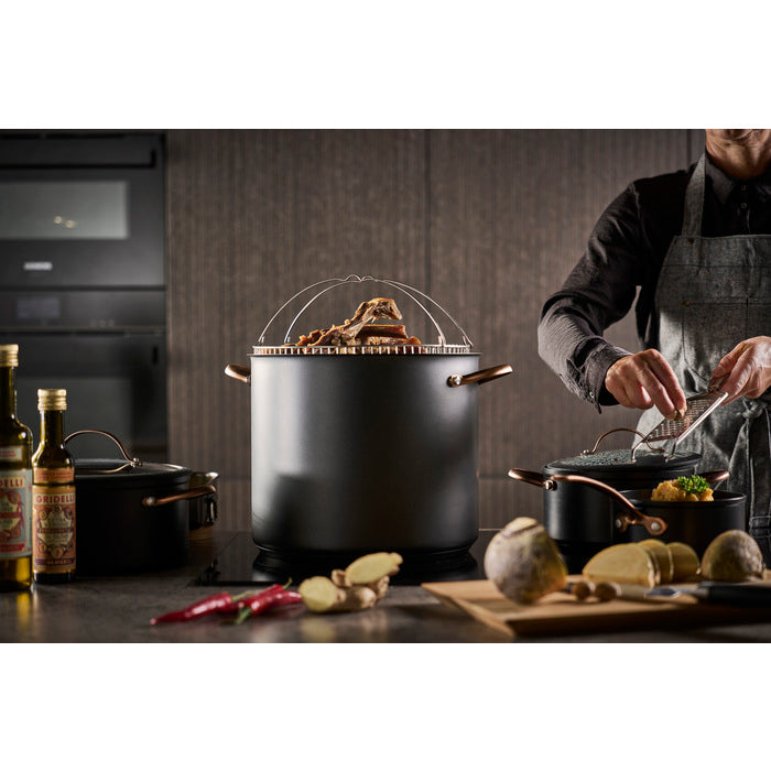 Modern House Black Copper Gryta med ångkorg 18 l-Holykitchen