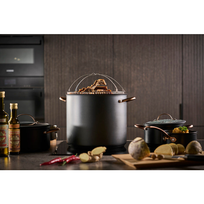 Modern House Black Copper Gryta med ångkorg 18 l-Holykitchen