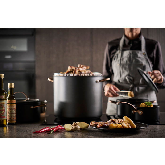 Modern House Black Copper Gryta med ångkorg 18 l-Holykitchen