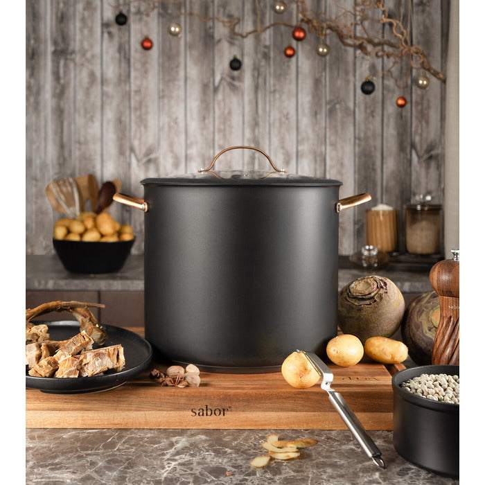Modern House Black Copper Gryta med ångkorg 18 l-Holykitchen