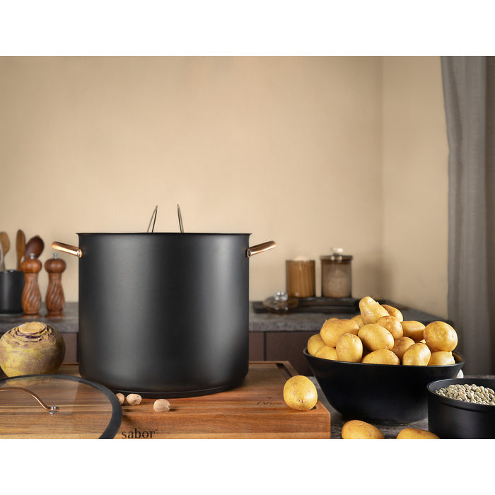 Modern House Black Copper Gryta med ångkorg 18 l-Holykitchen