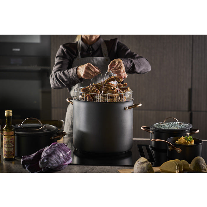 Modern House Black Copper Gryta med ångkorg 18 l-Holykitchen