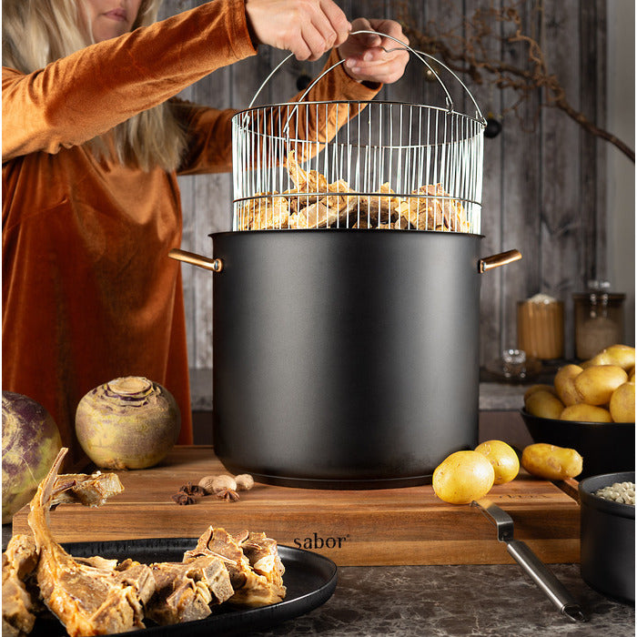 Modern House Black Copper Gryta med ångkorg 18 l-Holykitchen