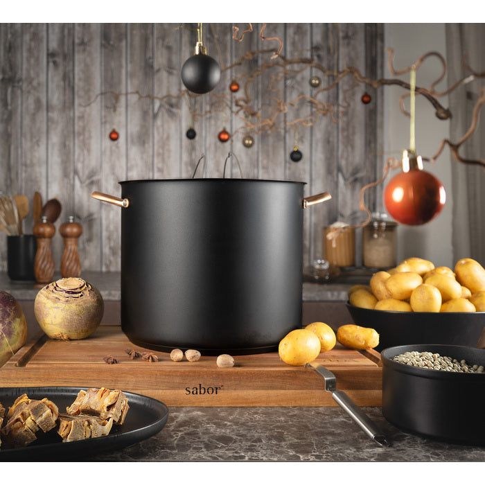 Modern House Black Copper Gryta med ångkorg 18 l-Holykitchen