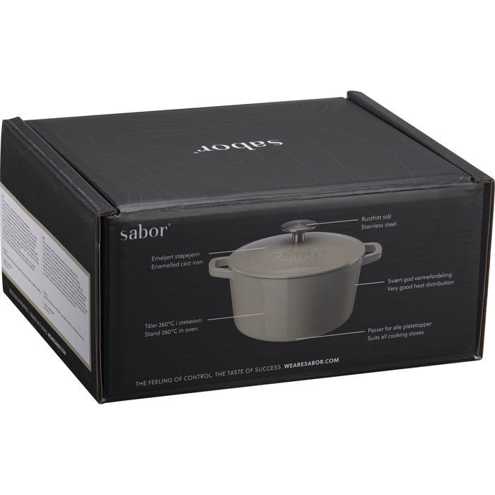 Sabor Gjutjärnsgryta 2 L varm grå-Holykitchen