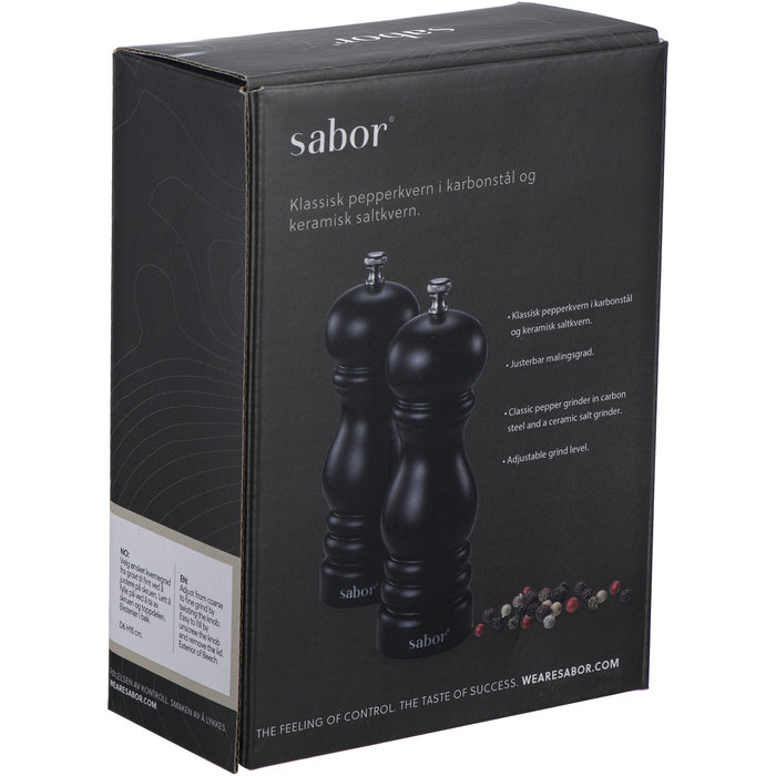 Sabor  Salt- och pepparset matt svart