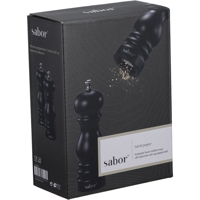 Sabor  Salt- och pepparset matt svart