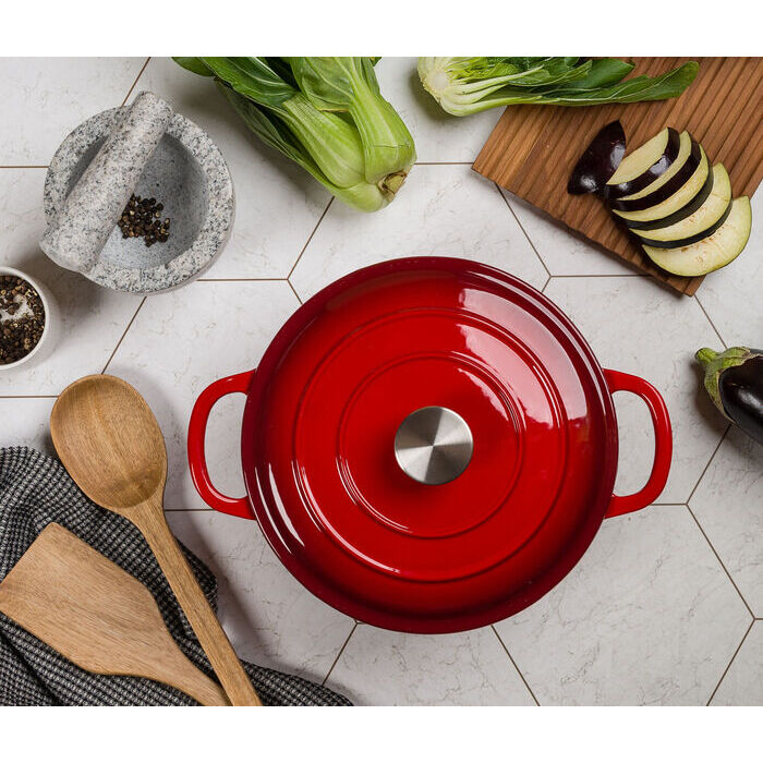 Sabor Basic Gjutjärnsgryta 4,2 l Röd-Holykitchen