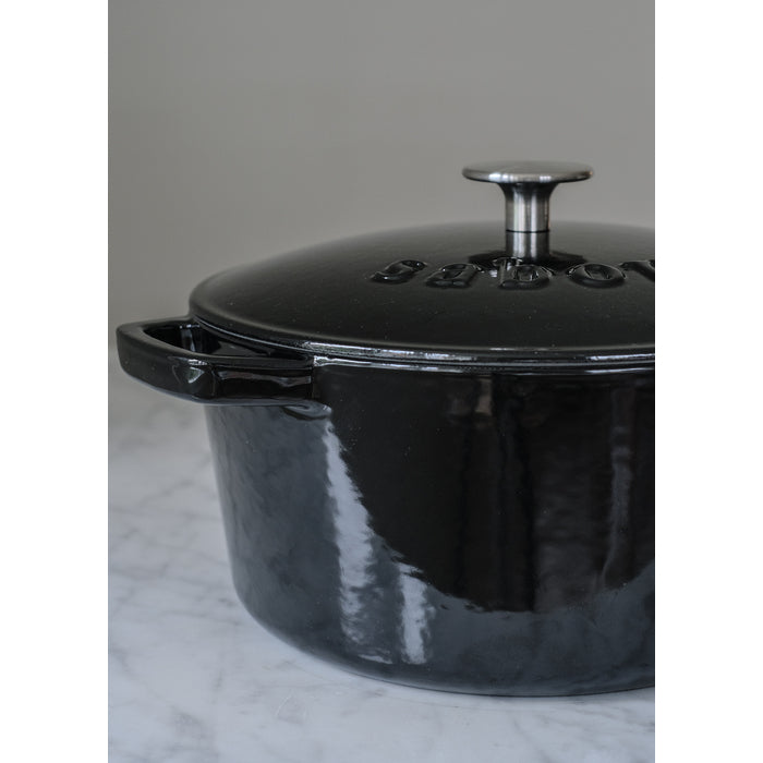Sabor Gjutjärnsgryta 24 cm 4,4 L svart-Holykitchen