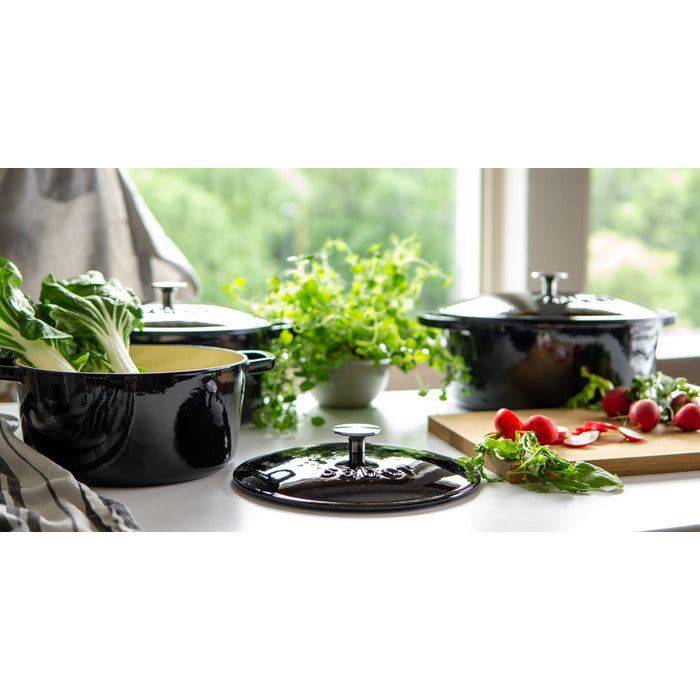 Sabor Gjutjärnsgryta 24 cm 4,4 L svart-Holykitchen