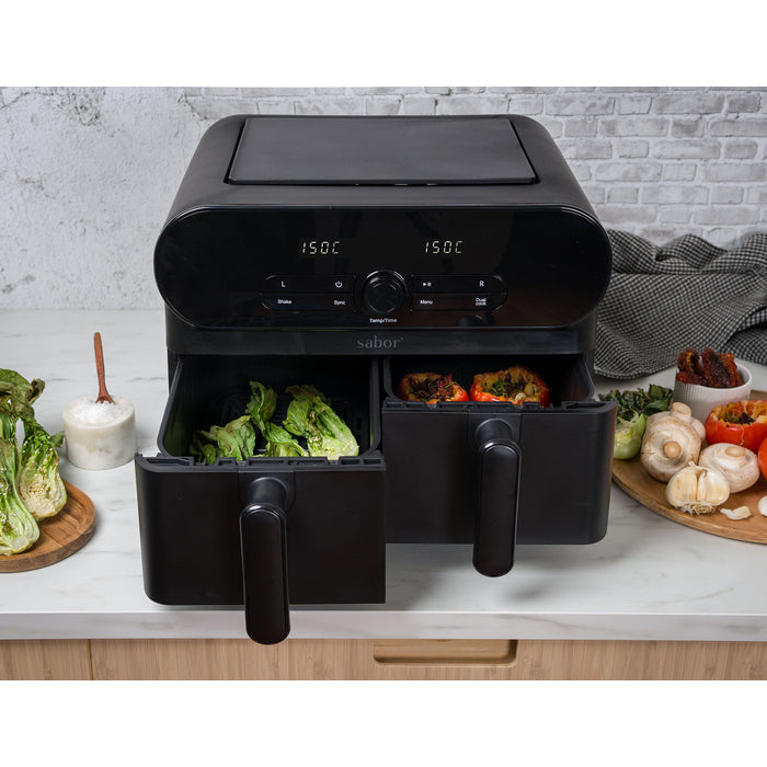 Sabor  Duett airfryer dubbel 11 L matt svart