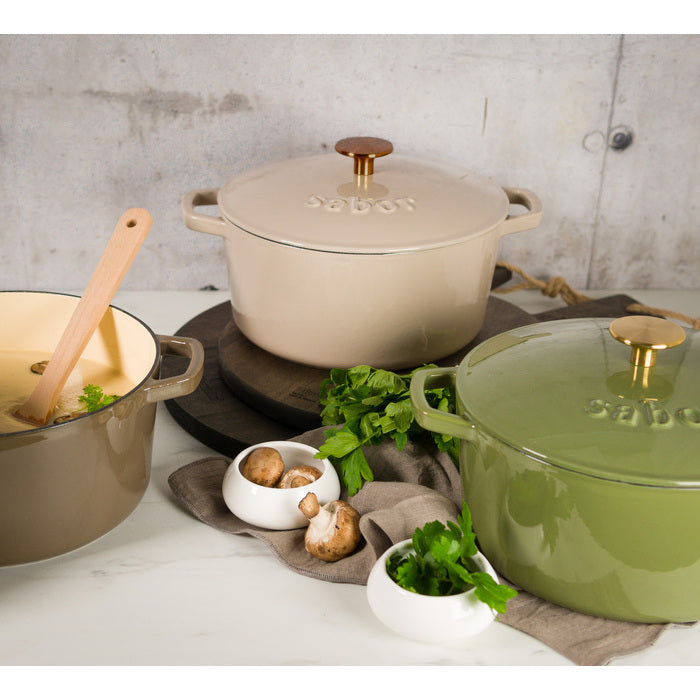 Sabor Gjutjärnsgryta 24 cm 4,4 L varmgrå-Holykitchen