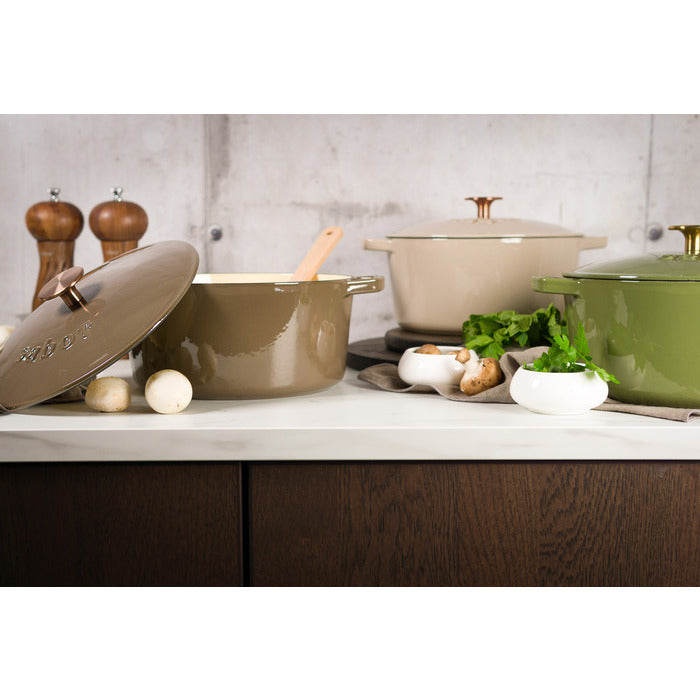 Sabor Gjutjärnsgryta 24 cm 4,4 L varmgrå-Holykitchen