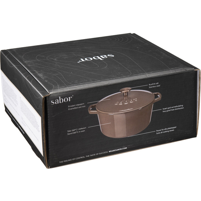 Sabor Gjutjärnsgryta 24 cm 4,4 L mahogny-Holykitchen