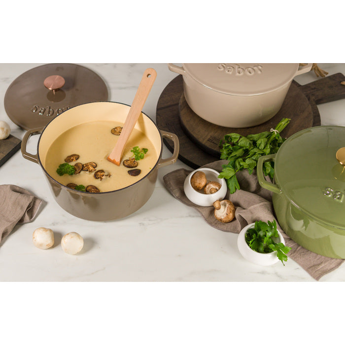 Sabor Gjutjärnsgryta 24 cm 4,4 L varmgrå-Holykitchen