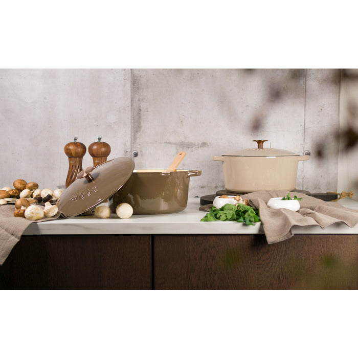 Sabor Gjutjärnsgryta 24 cm 4,4 L varmgrå-Holykitchen