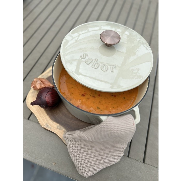 Sabor Gjutjärnsgryta 24 cm 4,4 L varmgrå-Holykitchen