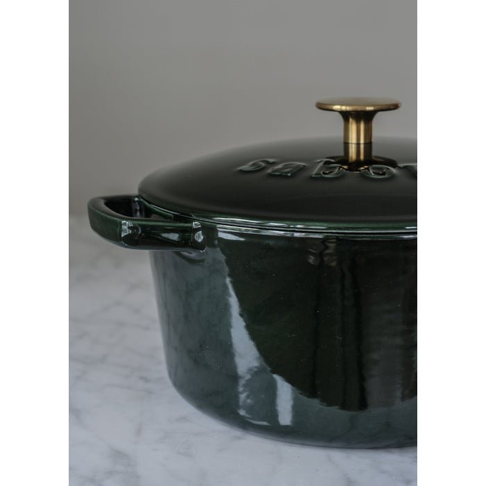 Sabor Gjutjärnsgryta 24 cm 4,4 L mörkgrön-Holykitchen